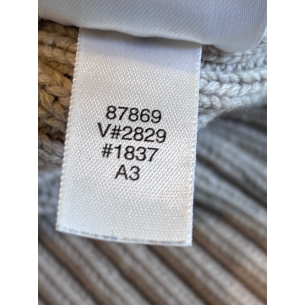 Lands End Women's 2X Beige Cable Knit Full Zip Mock Neck Cardigan Sweater 87869 - Picture 7 of 12